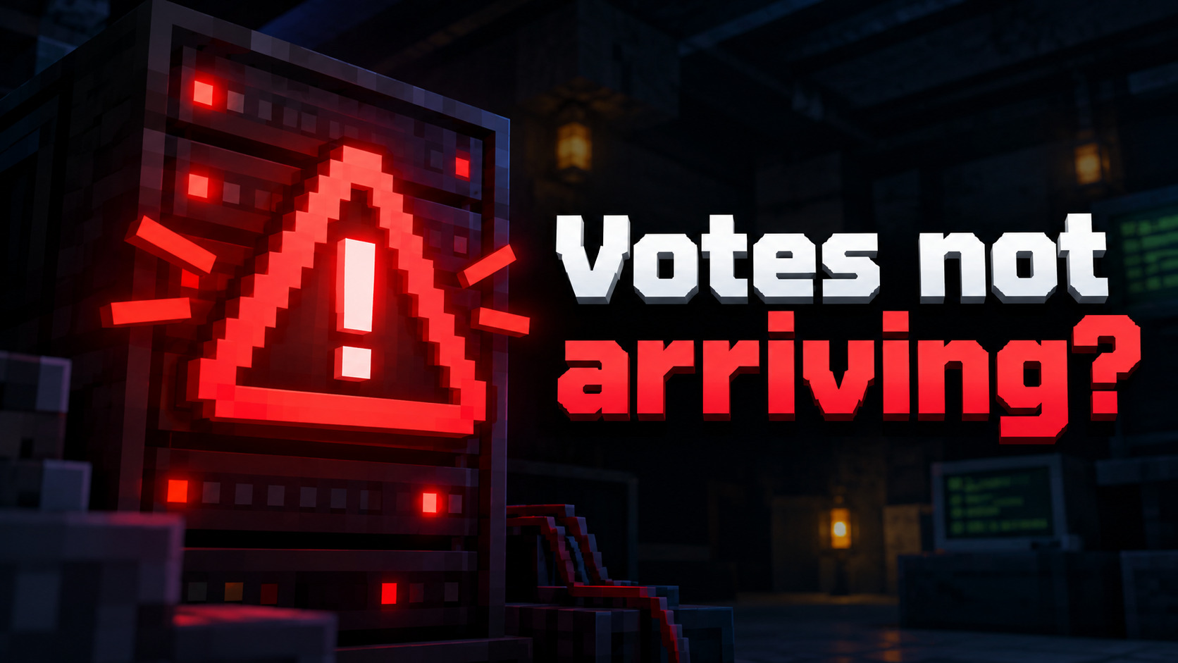 A Minecraft server console showing a failed vote connection